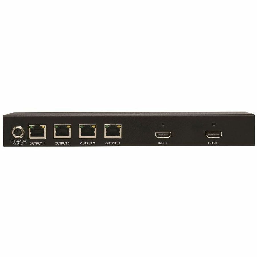 Tripp Lite by Eaton 4-Port HDMI over Cat6 Extender Kit Splitter/3x Pigtail Receivers - 4K 60 Hz HDR 4:4:4 PoC 230 ft. (70.1 m) TAA
