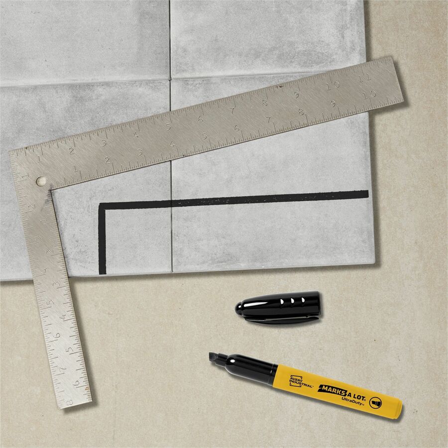 Marks-A-Lot UltraDuty Markers, Chisel Tip, Black (29842)