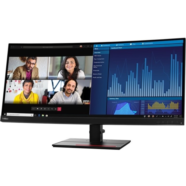 Lenovo ThinkVision P34W-20 34" Class UW-QHD Curved Screen LCD Monitor - 21:9 - Raven Black