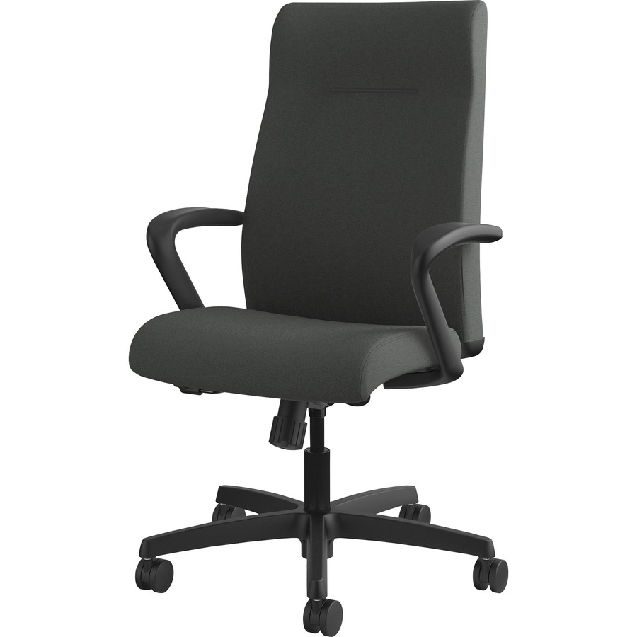 HON Ignition Chair - Iron Ore Fabric Back - Black Frame - High Back - Iron Ore - Armrest