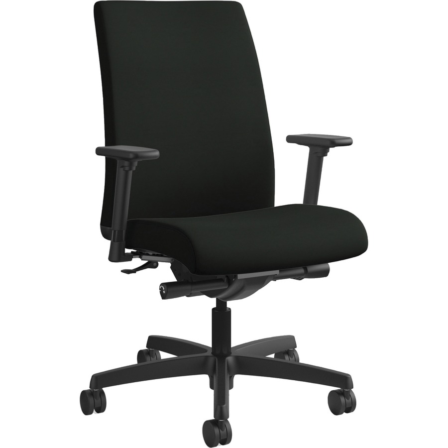 HON Black Vinyl Rolling Office Chairs : 3DUT48 by HON