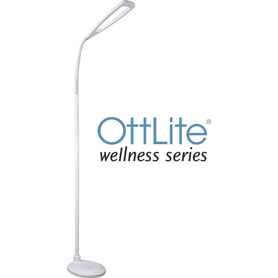 OttLite 54.8 in. 240 lm LED Magnifier Floor & Table Lamp, Silver