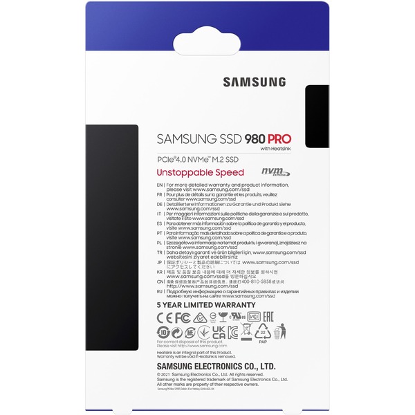 SAMSUNG 980 Pro W/HEATSINK 1TB M.2 NVMe PCIe 4.0 SSD