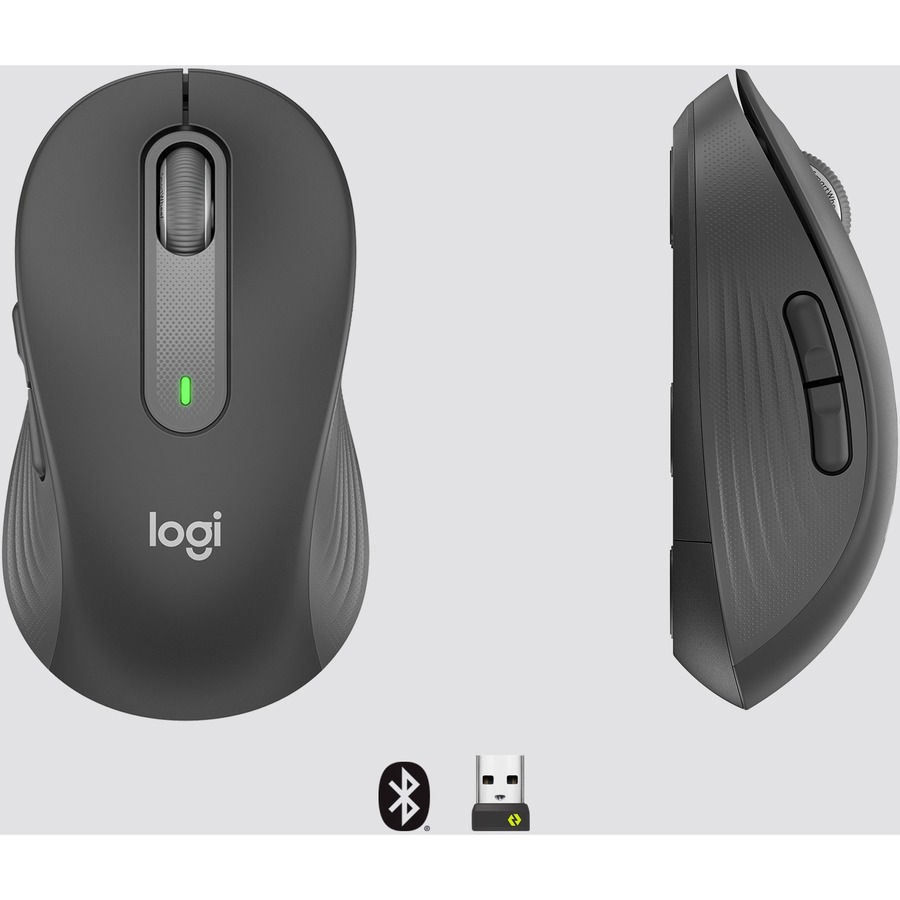 Logitech Signature M650 Mouse - Optical - Wireless - Bluetooth/Radio Frequency - Graphite - USB - 2000 dpi - Scroll Wheel - 5 Button(s) - 5 Programmable Button(s) - Medium Hand/Palm Size - Mice - LOG910006250