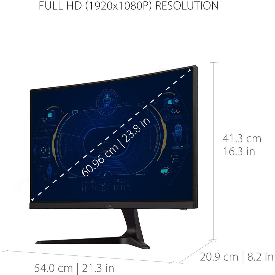 ViewSonic OMNI VX2418C 24 Inch 1080p 1ms 165Hz Curved Gaming Monitor with FreeSync Premium, Eye Care, HDMI and DisplayPort
