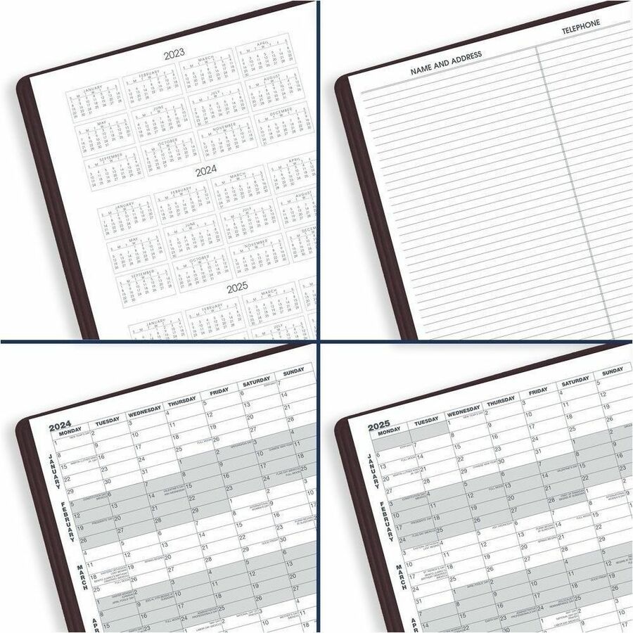 At-A-Glance 2025 Monthly Planner, Winestone, Large, 9" x 11" - Large - Monthly - 15 Month - January 2025 to March 2026 - 1 Month Double Page Layout - 9" x 11" Sheet Size - White Sheet - Wire Bound - Winestone Cover - Bleed Resistant Paper, Writable Surfac