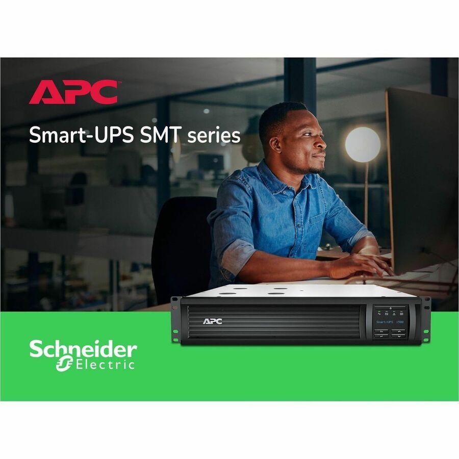 APC Smart-UPS, Line Interactive, 1500VA, Rackmount 2U, 120V, 6x NEMA 5-15R outlets, SmartConnect Port+Network Card, AVR, LCD