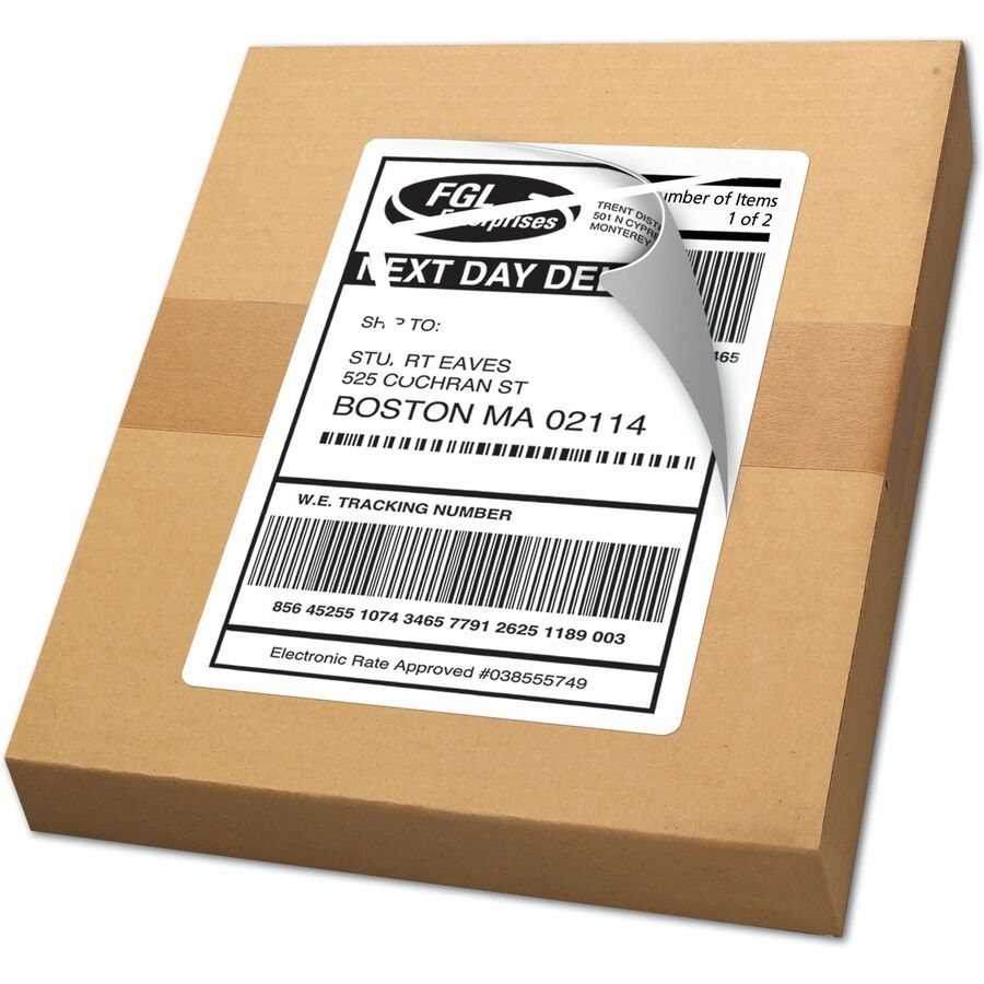 Avery® Internet Shipping Labels, TrueBlock(R) Technology, Permanent Adhesive, 5-1/2" x 8-1/2" , 200 Labels (5126) - 5 1/2" Height x 8 1/2" Width - Permanent Adhesive - Rectangle - Laser - Bright White - Paper - 2 / Sheet - 100 Total Sheets - 200 Total - Mailing & Address Labels - AVE5126