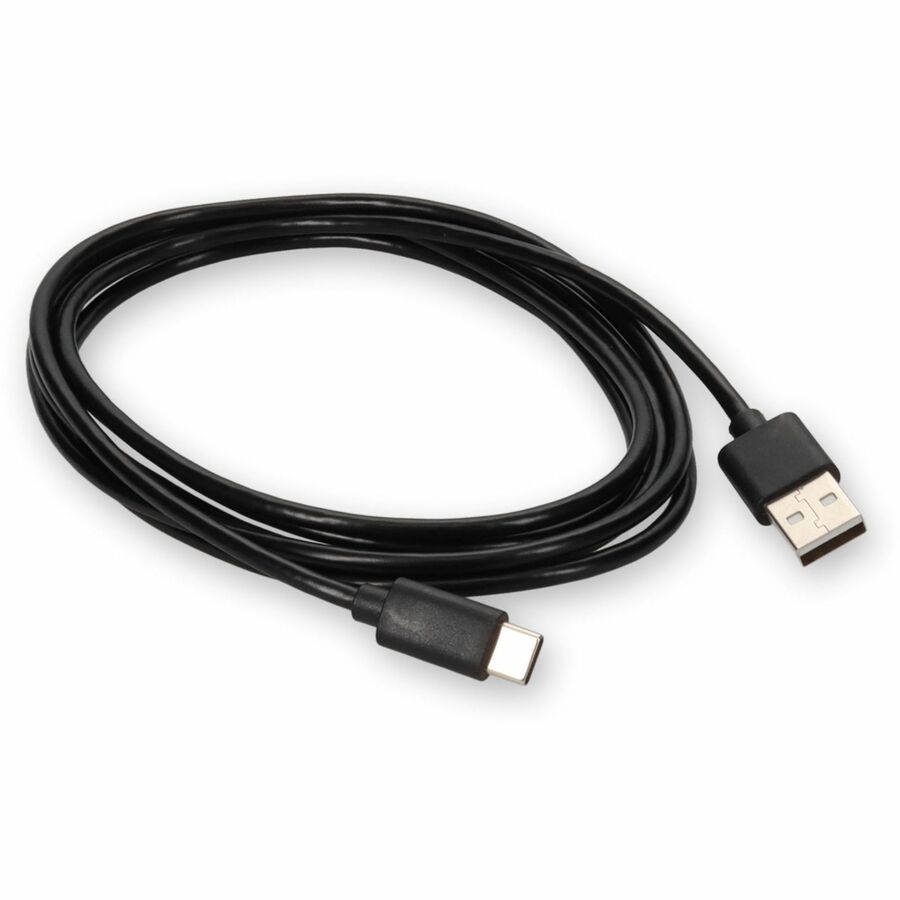 Black 5 meter USB 2.0 cable with USB Type-A male to USB Type-C male connectors — alternate view 6