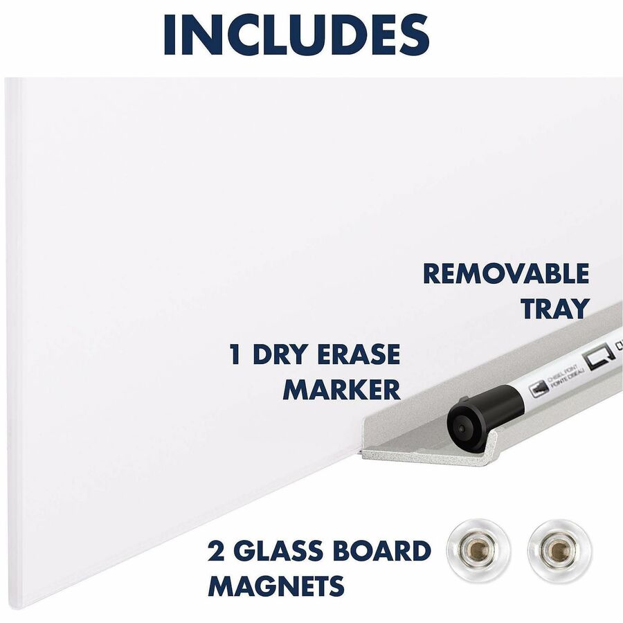 Quartet InvisaMount Vertical Glass Dry-Erase Board - 28x50