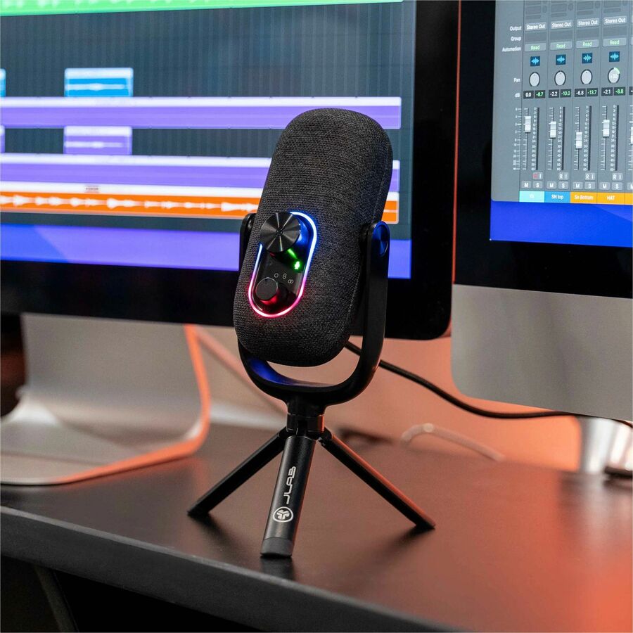 Black EPIC TALK USB desktop microphone for voice calls and content recording — alternate view 6