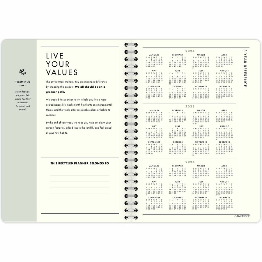Cambridge GreenPath Weekly/Monthly Planner 8-1/2" x 6" - Appointment Books & Planners - MEAGP4420024