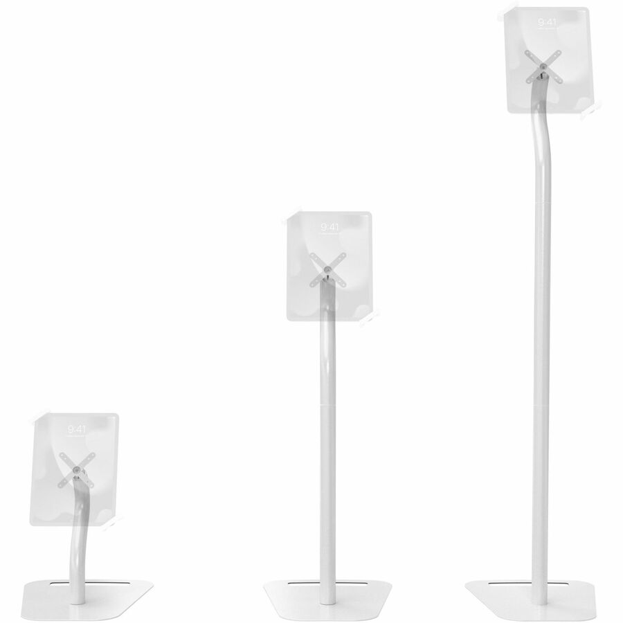 CTA Digital Premium Security Swan Neck Floor Stand with VESA Plate (White)