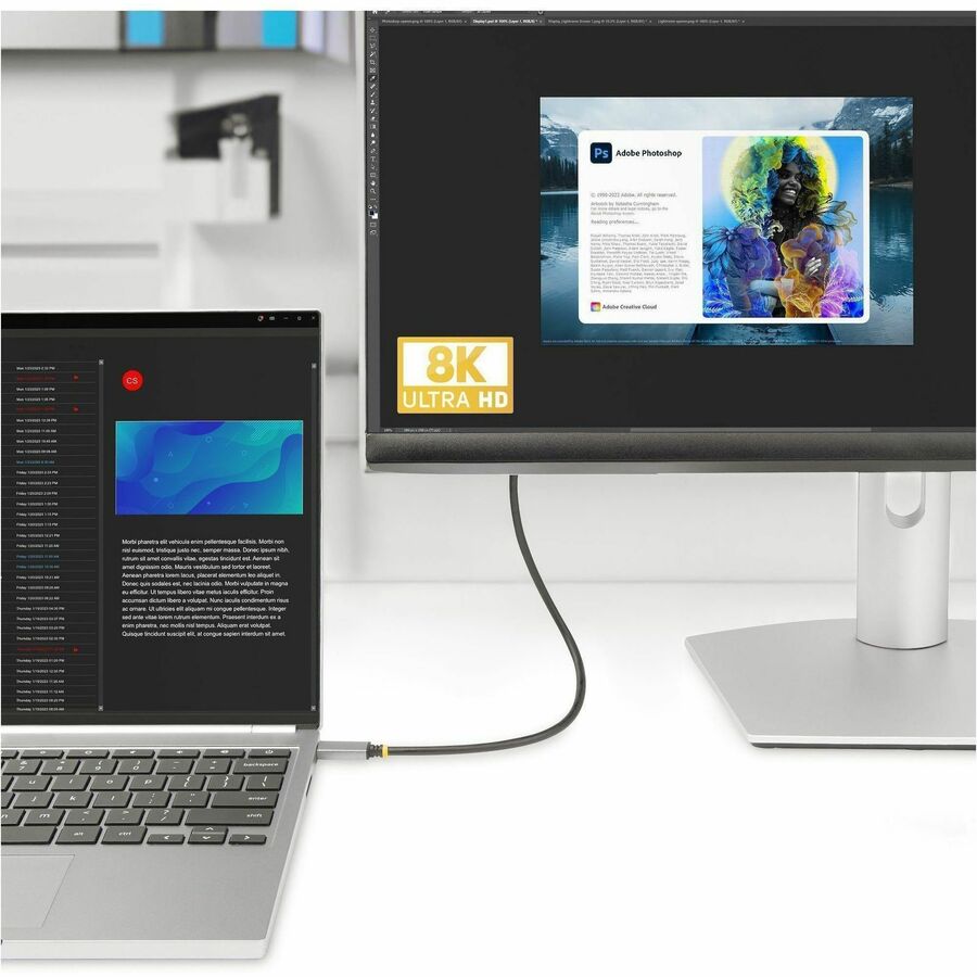 StarTech 6ft (2m) USB-C to HDMI Adapter Cable, 8K 60Hz, 4K 144Hz, HDR10, USB Type-C to HDMI 2.1 Converter, USB-C/USB4/TB3/4 Compatible