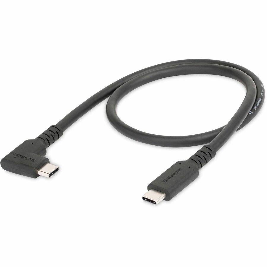 StarTech 1.6ft (50cm) USB-C Cable, Right-Angled, USB 10Gbps, 100W (5A) PD, 8K 60Hz/4K 144Hz DP Alt Mode, Rugged, Thunderbolt Compat.