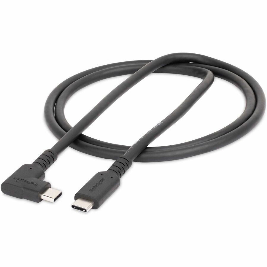 StarTech 3.3ft (1m) USB-C Cable, Right-Angled, USB 10Gbps, 100W (5A) PD, 8K 60Hz/4K 144Hz DP Alt Mode, Rugged, Thunderbolt Compat.