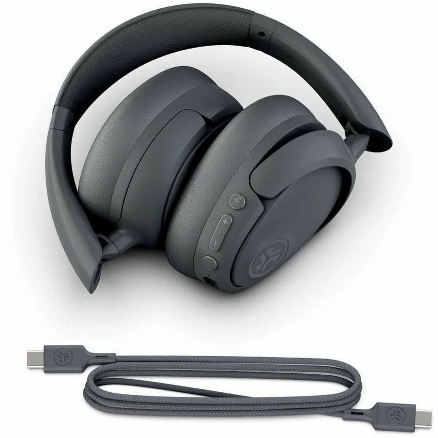 JLab Audio JBuds Lux ANC wireless over-ear headphones in gray and purple — alternate view 6