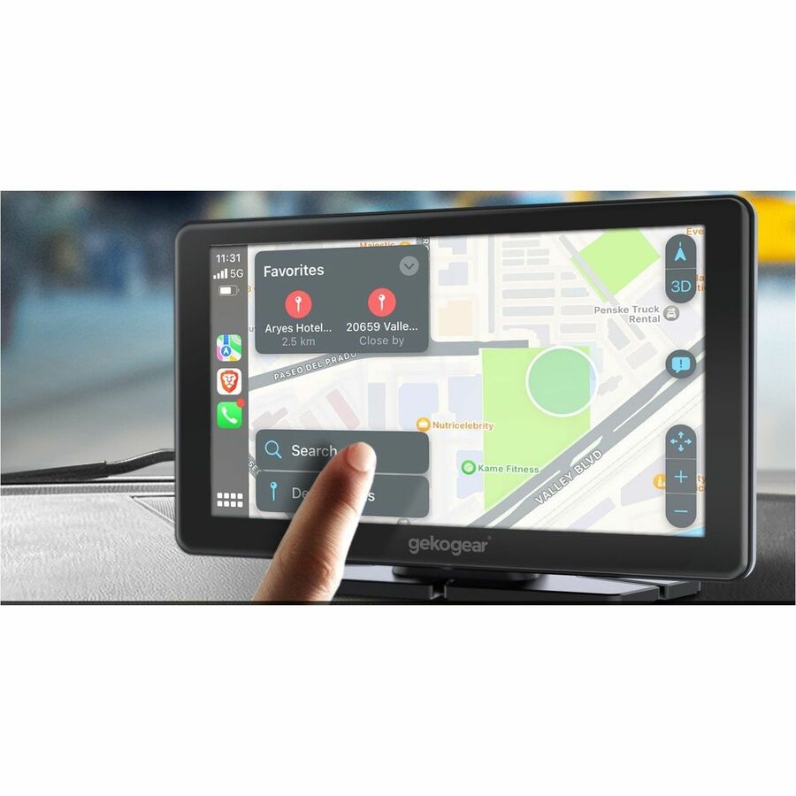 Adesso ORBIT C110 7 inch portable infotainment display with CarPlay Android Auto and dual camera — alternate view 6
