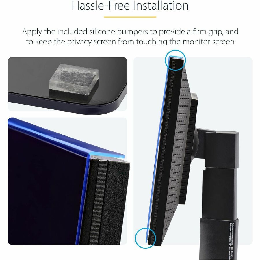 StarTech 27-inch 16:9 Computer Monitor Privacy Screen, Hanging Acrylic Filter, Monitor Protector/Shield, +/- 30 Deg., Glossy, TAA