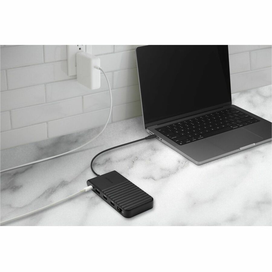 On the go or in the office, the UH1510P EQ USB-C 5Gbps Triple Video Driverless Mobile Dock supports up to three external displa