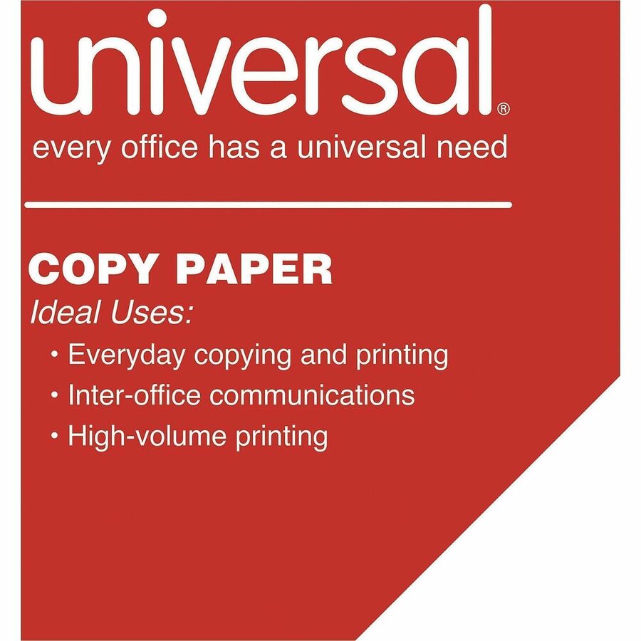 Image of Universal High-Bright Multi-Purpose Paper - Letter - 8 1/2" x 11" - 20 lb Basis Weight - Smooth - High Brightness, Printable - White - 500 Sheets per Ream - 10 Ream/Carton - 40 / Pallet