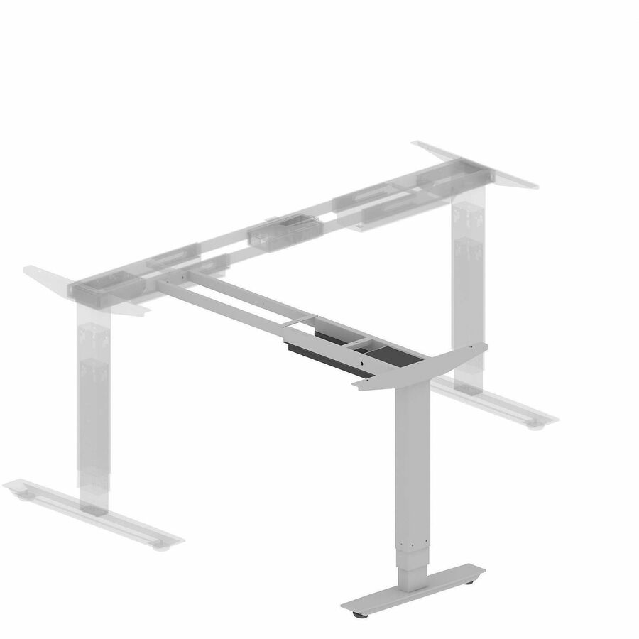 Lorell Sit-Stand 3rd-Leg Base - Silver Base - 2 Tier(s) - 275 lb Capacity - Height Adjustable - 3-Stage - 45" Height - Workstation - Assembly Required - Metal Frame Material - 1 Each