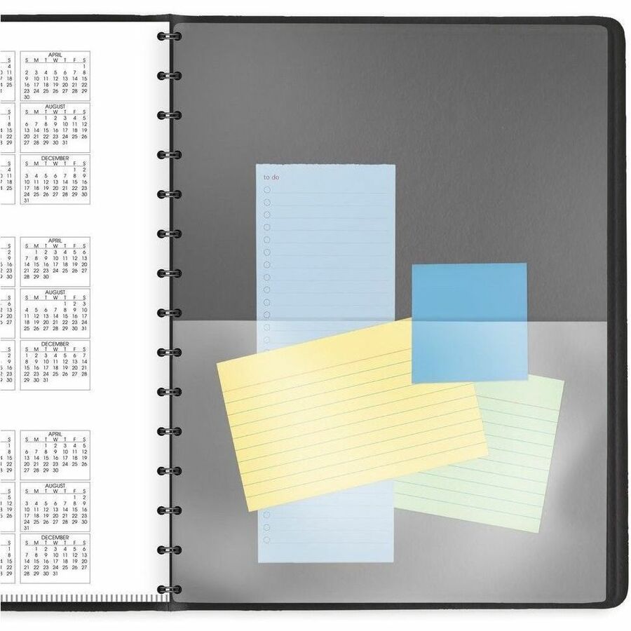 At-A-Glance Four Person Group Appointment Book - Large Size - Julian Dates - Daily - 1 Year - January 2024 - December 2024 - 8:00 AM to 7:00 PM - Quarter-hourly - 1 Day Single Page Layout - 8" x 11" White Sheet - Wire Bound - Black - Simulated Leather, Fa