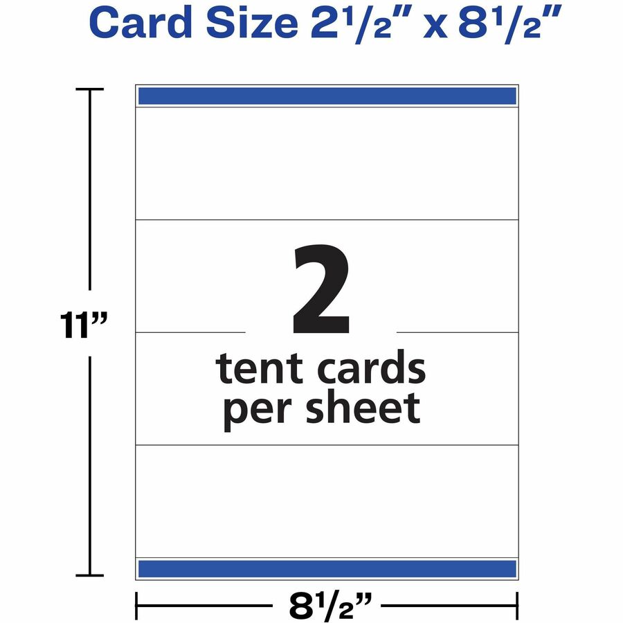 Avery Laser Inkjet Tent Card 2 1 2 X 8 1 2 100 Box White Latsons Com