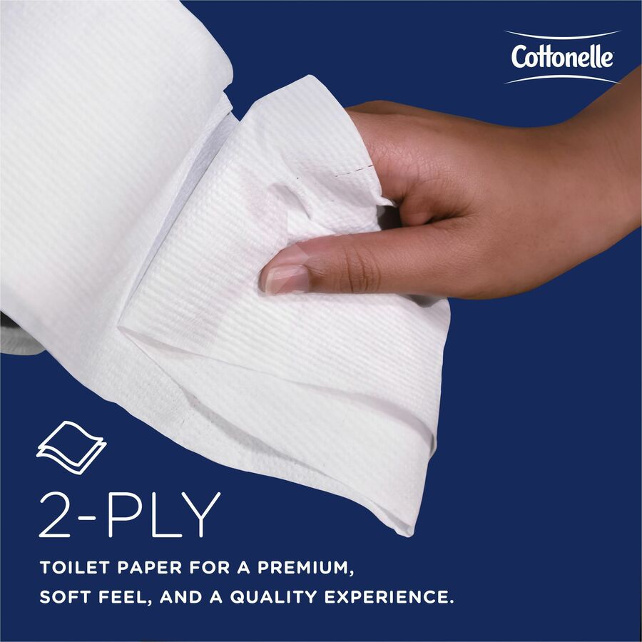 Cottonelle Standard Roll Bathroom Tissue - 2 Ply - 4" x 4" - 451 Sheets/Roll - White - Soft - For Washroom - 60 / Carton - Bathroom Tissues - KCC17713