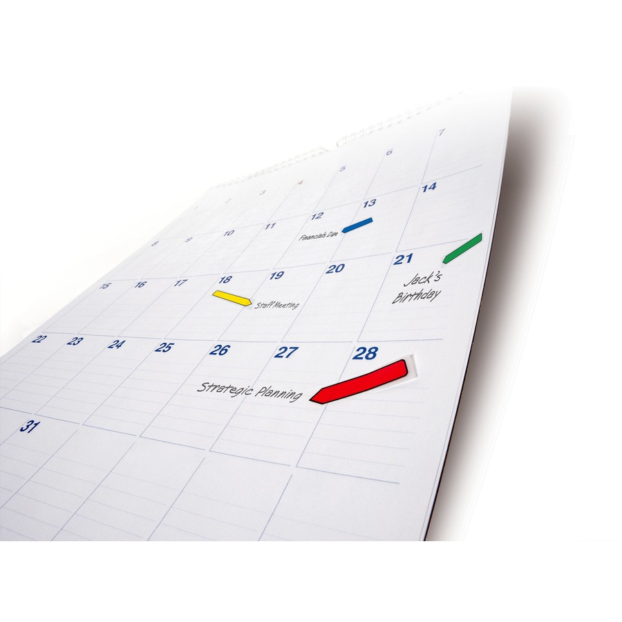 Post-it® 1/2"W Arrow Flags -Primary Colors - 4 Dispensers - 24 x Red, 24 x Green, 24 x Yellow, 24 x Blue - 0.50" x 1.75" - Arrow, Rectangle - Unruled - Blue, Green, Red, Yellow, Assorted - Removable, Self-adhesive, Repositionable - 96 / Pack - Flags - MMM684ARR3