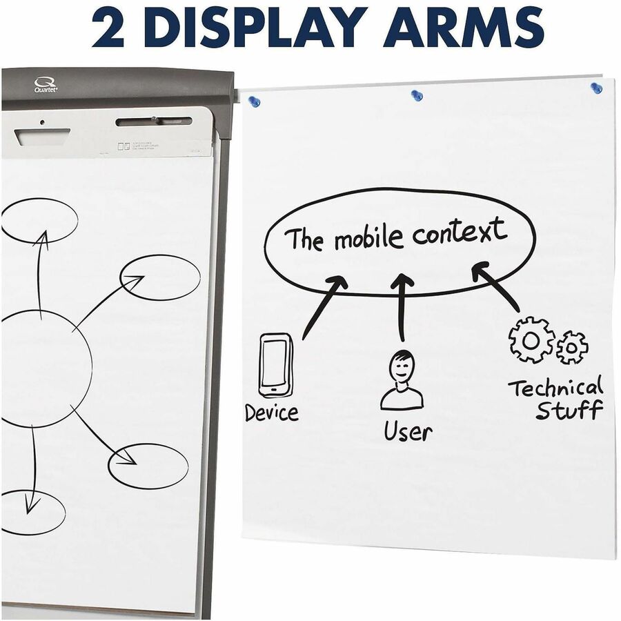 Quartet Standard Nano-Clean Magnetic Presentation Easel - 27" (2.2 ft) Width x 35" (2.9 ft) Height - White Painted Steel Surface - Graphite Frame - Vertical - Magnetic - 1 Each