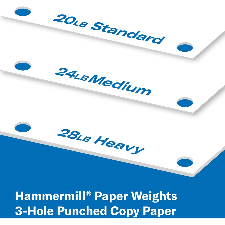 Blank pre-punched paper, 5 holes on top, 8.5x11, 20lb Bond