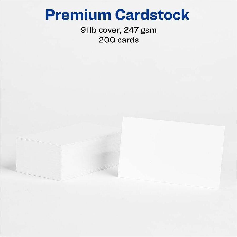 Cartes d'affaires avec technologie Sure Feed<sup>MC</sup> Coupe nette, 2" x 3-1/2" , pour imprimantes laser et à jet d'encre
