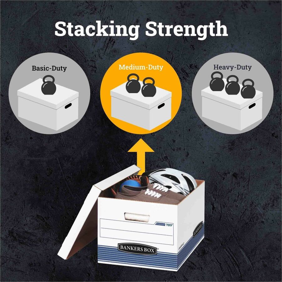Bankers Box Quick/Stor Storage Boxes 12" x 15-1/4" x 10-1/4" 3/pkg