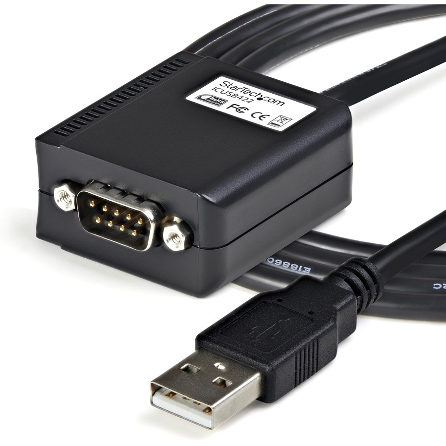 StarTech 6ft (1.8m) 1-Port Professional RS422/485 USB Serial Cable Adapter with COM Retention, USB to RS422 Adapter - TAA