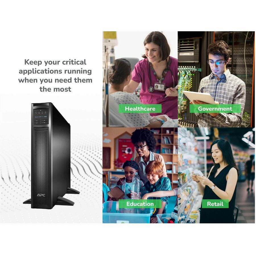 APC Smart-UPS X, Line Interactive, 2000VA, Rack/tower convertible 2U, 100V-127V, 3x 5-15R+3x 5-20R+1x L5-20R NEMA, NMC, Extended runtime