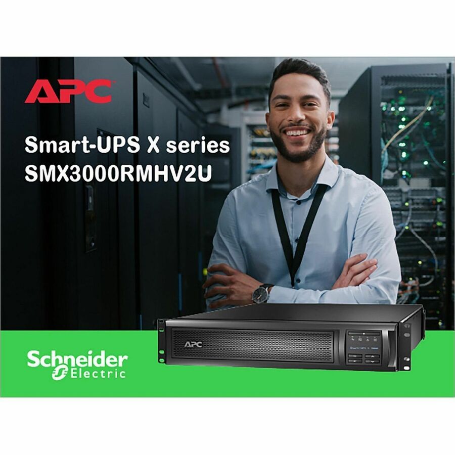 APC Smart-UPS X, Line Interactive, 3kVA, Rack/tower convertible 2U, 208V-230V, 8x C13+1x C19 IEC, SmartSlot, Extended runtime