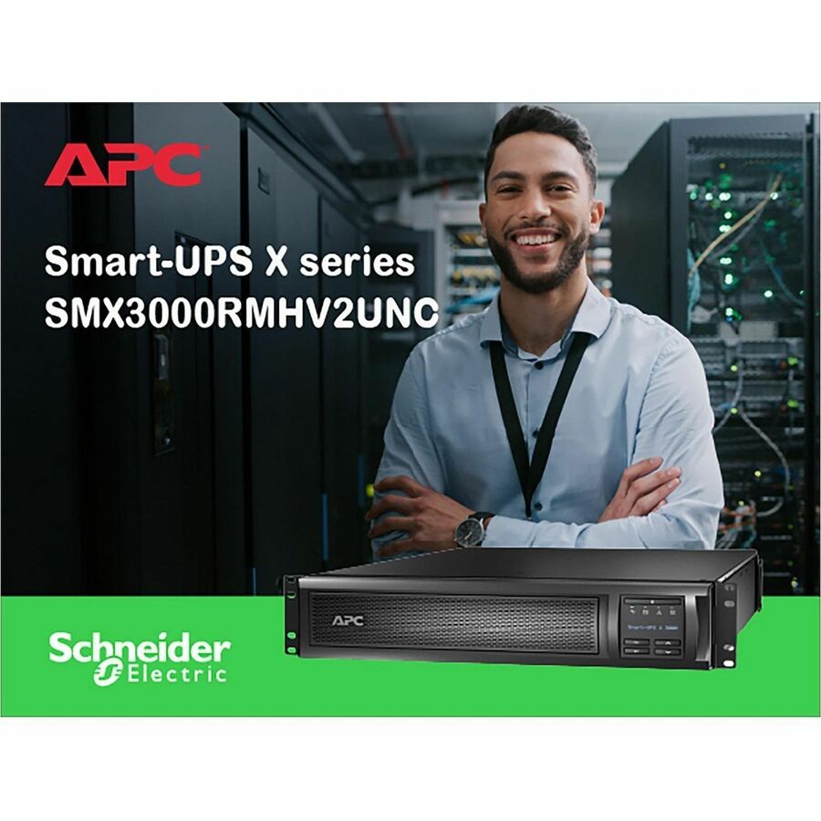 APC Smart-UPS X, Line Interactive, 3kVA, Rack/tower convertible 2U, 208V-230V, 8x C13+1x C19 IEC, Network card, Extended runtime