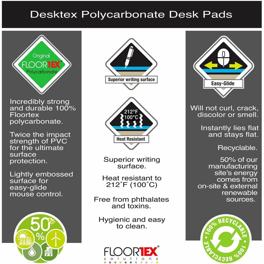 Desktex&reg; Polycarbonate Desk Protector 29" x 59"