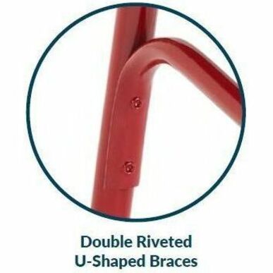 National Public Seating 200 Series All-Steel Folding Chair - Tubular Steel Frame Material - Red - Steel, Polypropylene - 4 / Carton