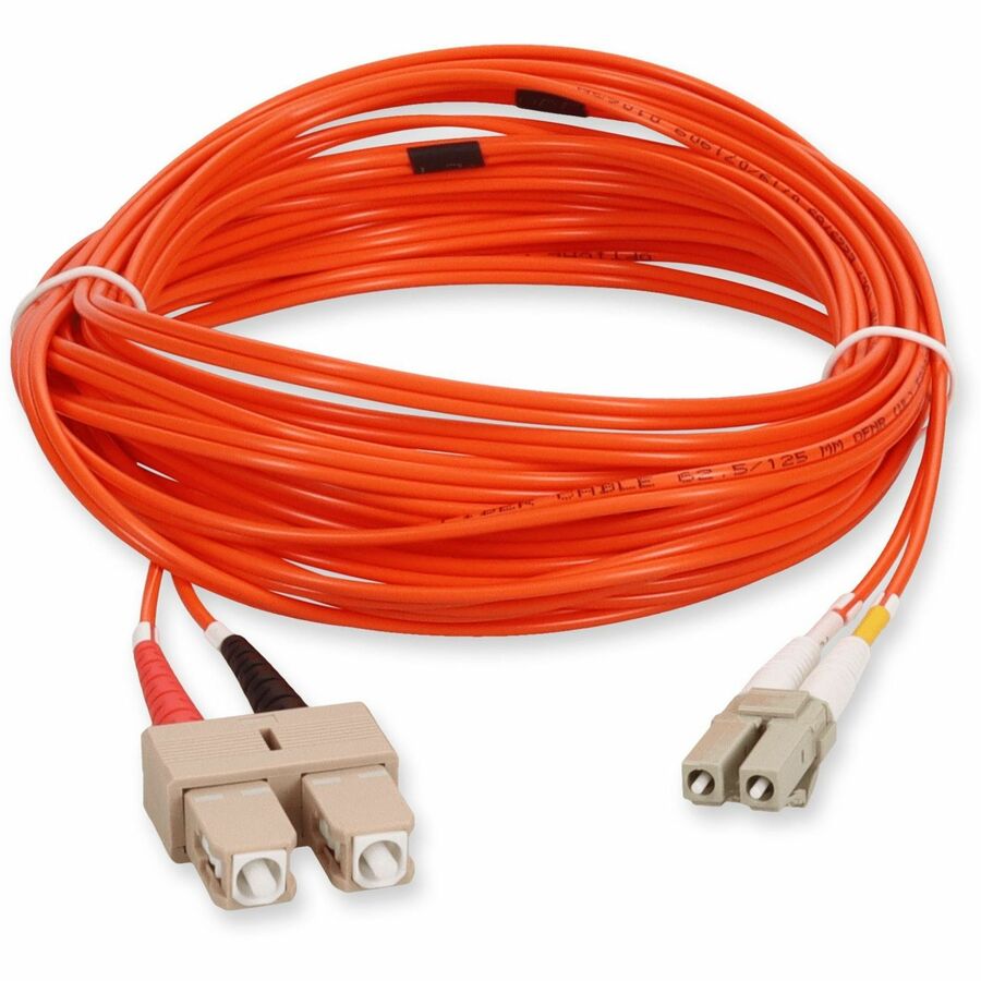 AddOn 3m SC to LC Orange OM1 Duplex OFNR (Riser-Rated) MMF Fiber Patch Cable