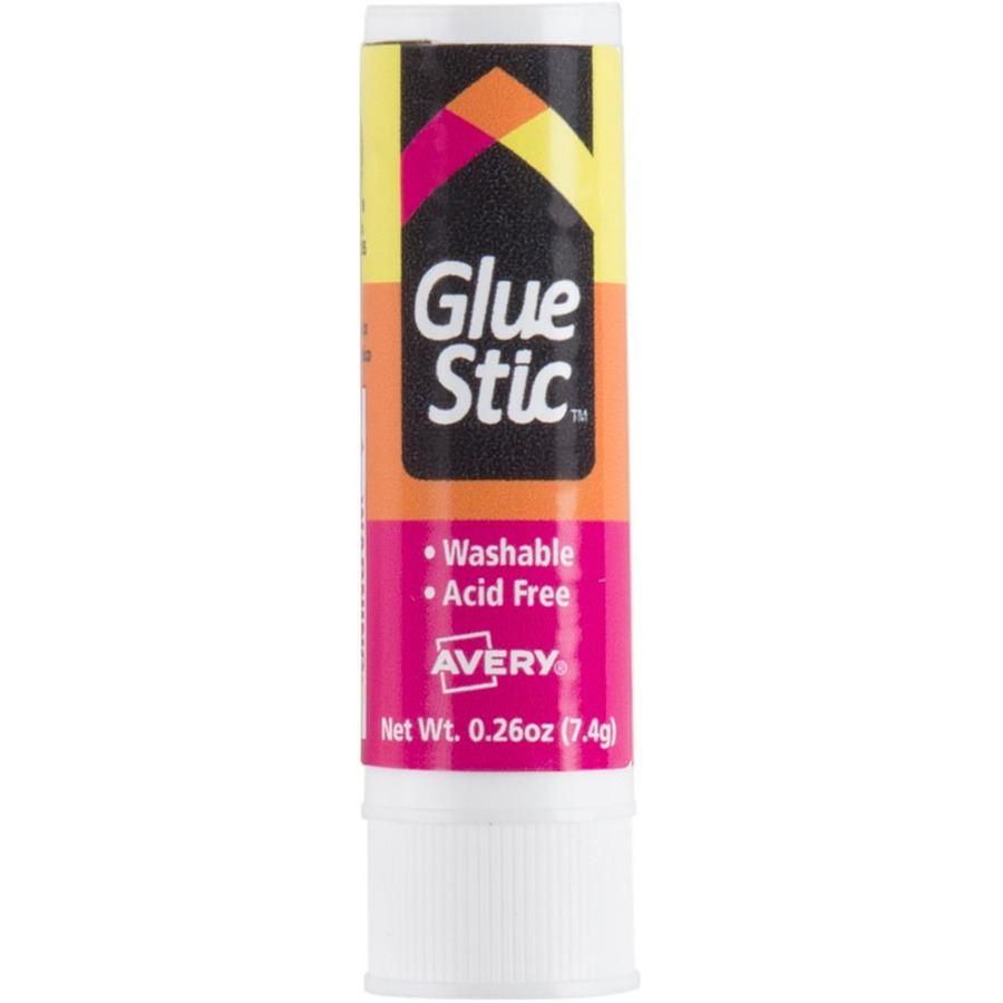 Avery® Glue Stic, Permanent, 0.26 oz., 18 Glue Sticks Glue Sticks Avery