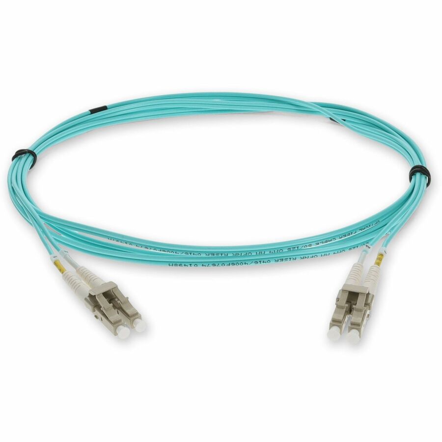 AddOn 5m LC to LC Aqua OM3 Duplex OFNR (Riser-Rated) MMF (Multi Mode) Fiber Patch Cable, 50/125