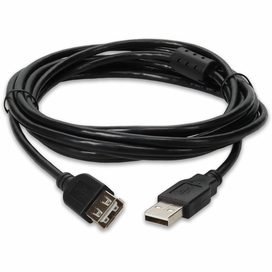 AddOn 10ft USB A 2.0 Male to Female Black Cable