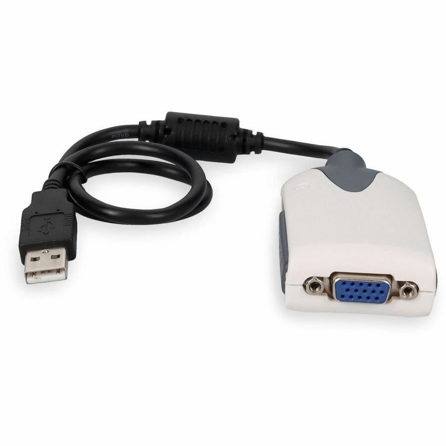 AddOn 5-Pack of USB A 2.0 Male to VGA Female Black Adapters - 100% compatible and guaranteed to work