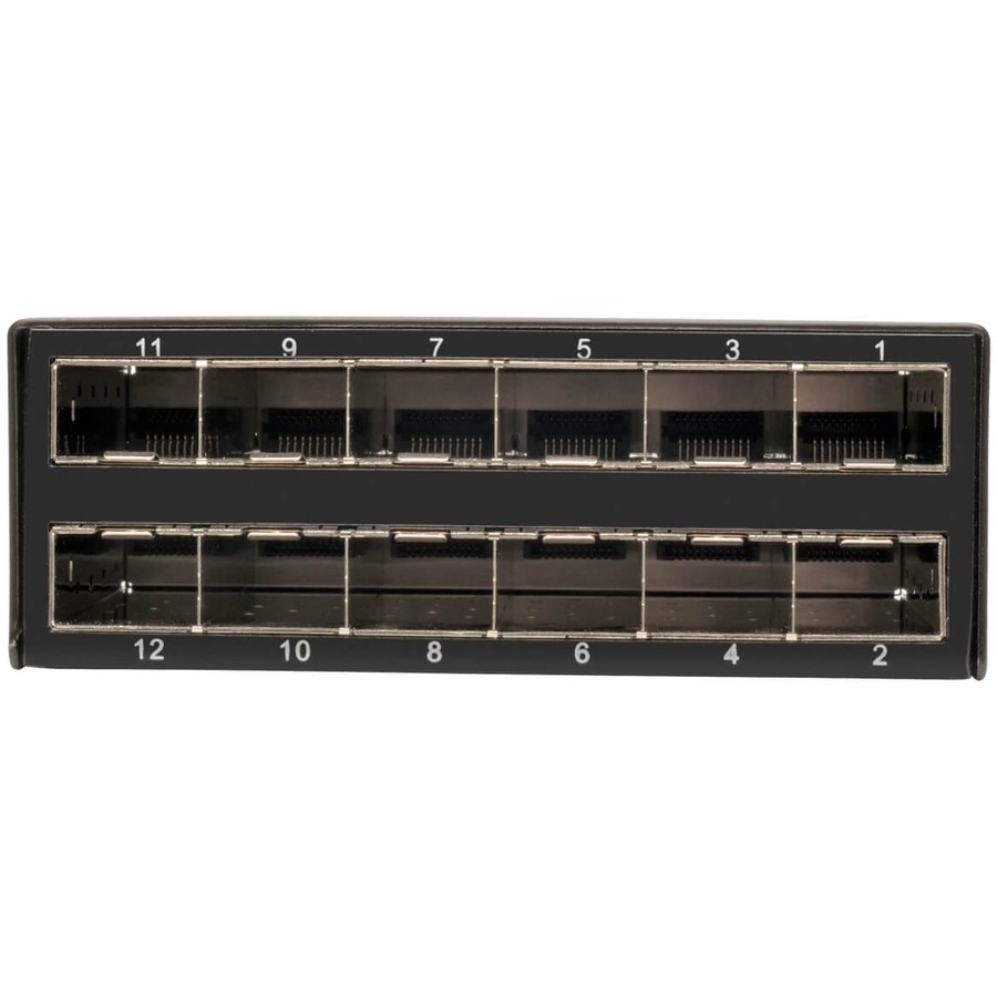 Tripp Lite by Eaton 12-Port SFP+ 10GbE Pass-through Cassette with six QSFP+ to 4xSFP+ Breakout Cables
