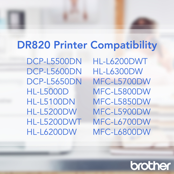 Brother DR820 Imaging Drum - 30,000 pages yield