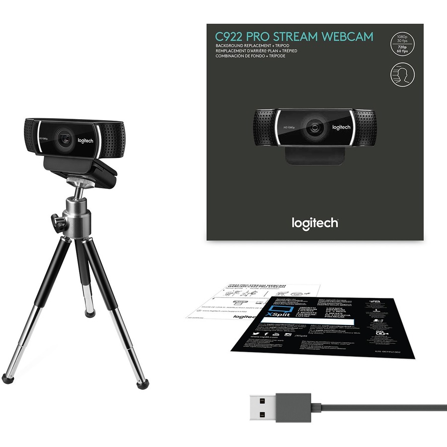 Logitech C922 Webcam - 2 Megapixel - 60 fps - USB 2.0 - 1 Each