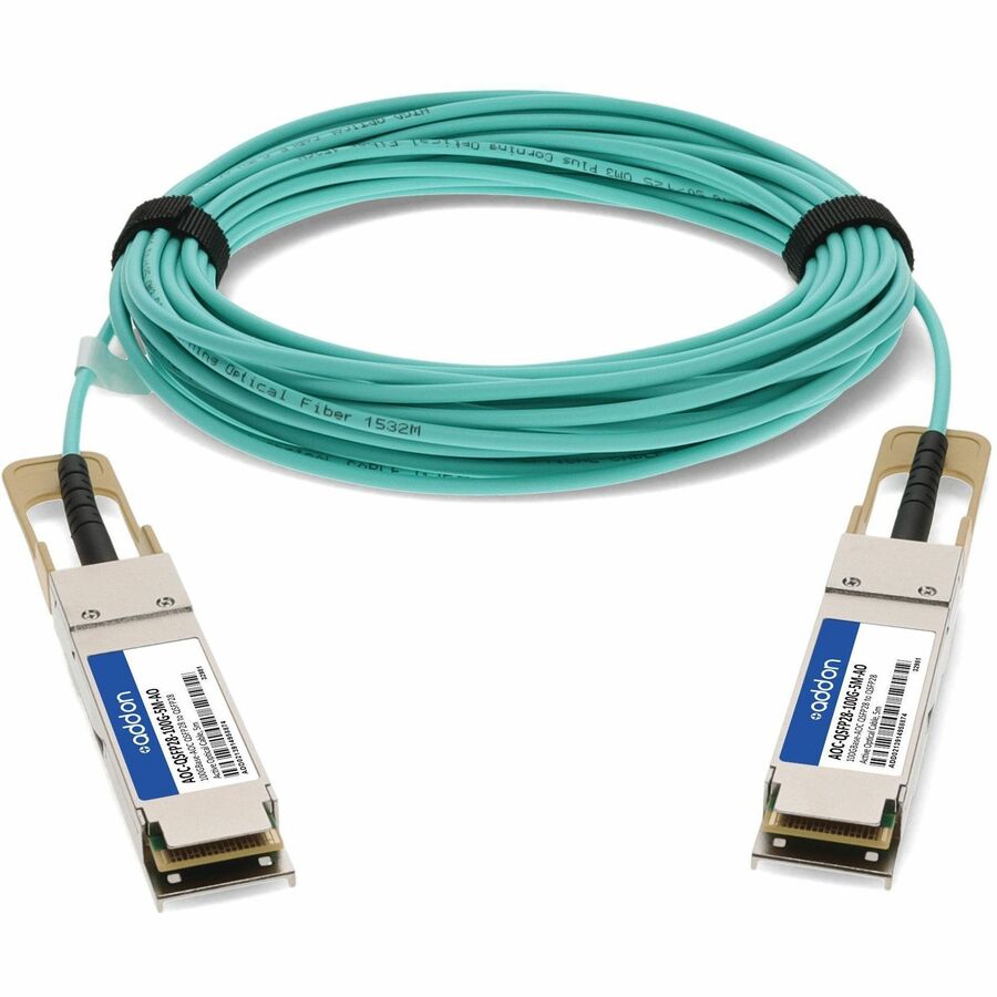 AddOn Dell AOC-QSFP28-100G-5M Compatible TAA Compliant 100GBase-AOC QSFP28 to QSFP28 Direct Attach Cable (850nm, MMF, 5m)