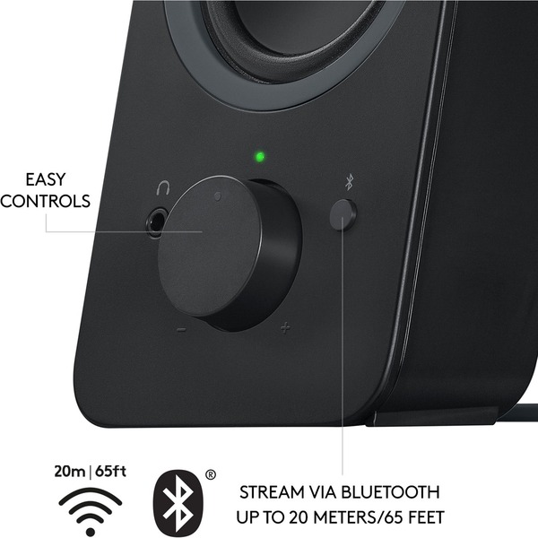 Computer Speakers,w/Bluetooth,3-1/2"x4-9/10"x9-1/2" ,2/ST,BK